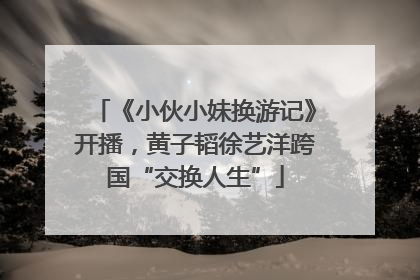 《小伙小妹换游记》开播，黄子韬徐艺洋跨国“交换人生”