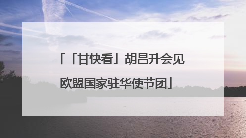「甘快看」胡昌升会见欧盟国家驻华使节团