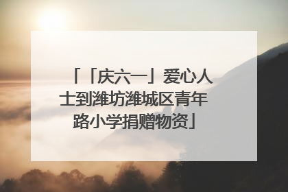 「庆六一」爱心人士到潍坊潍城区青年路小学捐赠物资