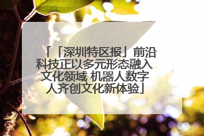 「深圳特区报」前沿科技正以多元形态融入文化领域 机器人数字人齐创文化新体验