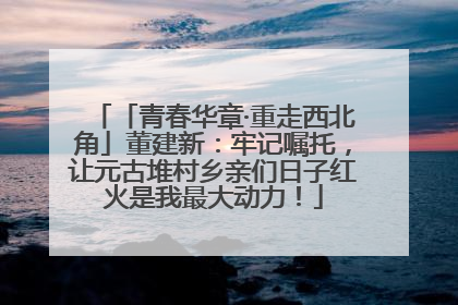 「青春华章·重走西北角」董建新：牢记嘱托，让元古堆村乡亲们日子红火是我最大动力！