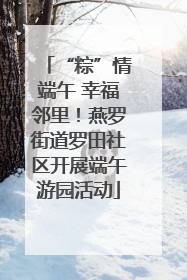 “粽”情端午 幸福邻里！燕罗街道罗田社区开展端午游园活动