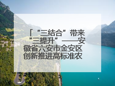 “三结合”带来“三提升”——安徽省六安市金安区创新推进高标准农田建设