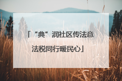 “典”润社区传法意 法税同行暖民心