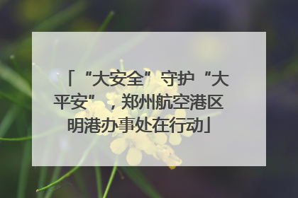 “大安全”守护“大平安”，郑州航空港区明港办事处在行动