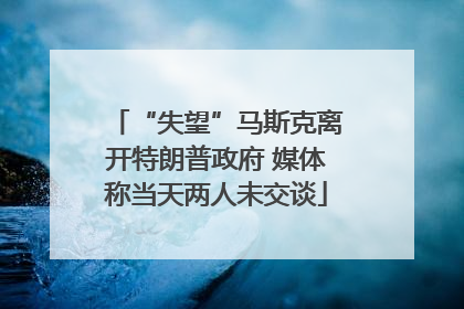 “失望”马斯克离开特朗普政府 媒体称当天两人未交谈