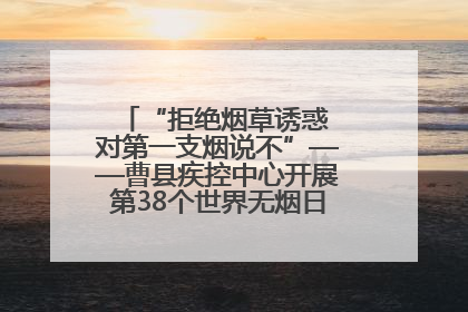 “拒绝烟草诱惑 对第一支烟说不”——曹县疾控中心开展第38个世界无烟日科普宣传活动