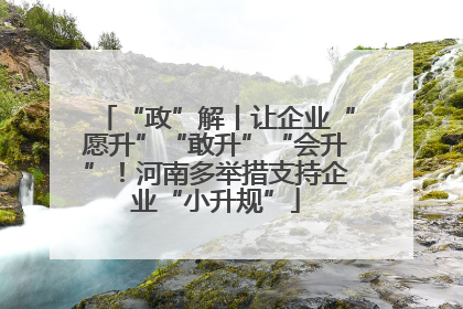 “政”解丨让企业“愿升”“敢升”“会升”！河南多举措支持企业“小升规”