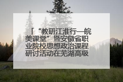 “教研江淮行—皖美课堂”暨安徽省职业院校思想政治课程研讨活动在芜湖高级职业技术学校举行
