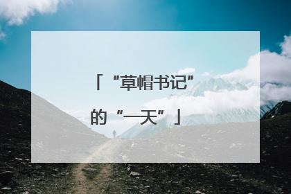 “草帽书记”的“一天”
