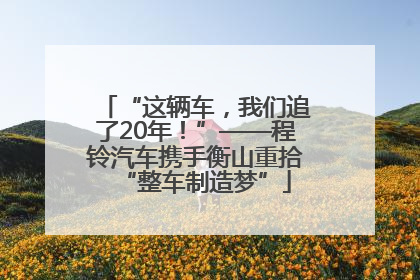 “这辆车，我们追了20年！”——程铃汽车携手衡山重拾“整车制造梦”