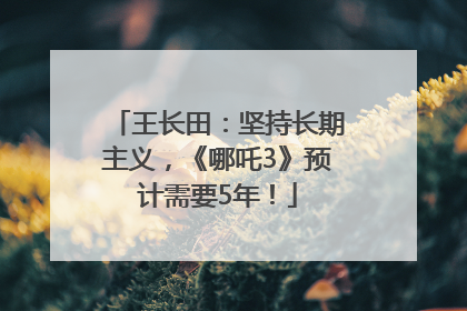 王长田：坚持长期主义，《哪吒3》预计需要5年！