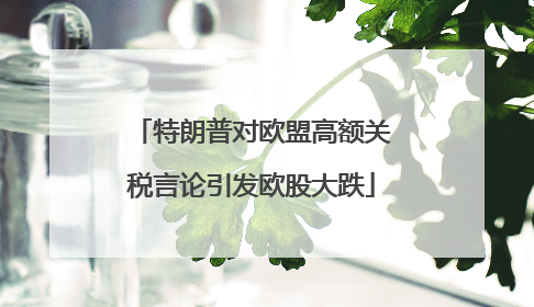 特朗普对欧盟高额关税言论引发欧股大跌