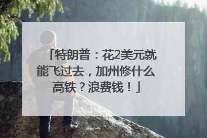 特朗普：花2美元就能飞过去，加州修什么高铁？浪费钱！