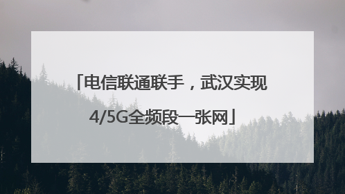 电信联通联手，武汉实现4/5G全频段一张网