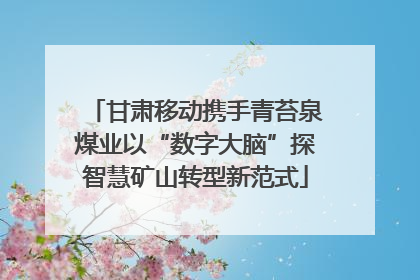 甘肃移动携手青苔泉煤业以“数字大脑”探智慧矿山转型新范式