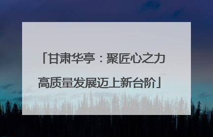 甘肃华亭：聚匠心之力 高质量发展迈上新台阶