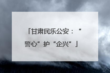 甘肃民乐公安：“警心”护“企兴”