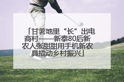 甘薯地里“长”出电商村——新泰80后新农人张甜甜用手机新农具撬动乡村振兴