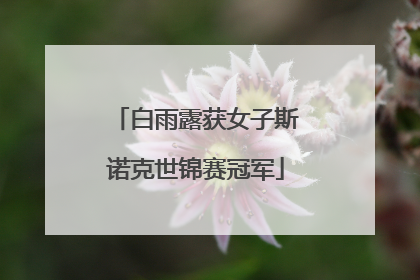 白雨露获女子斯诺克世锦赛冠军