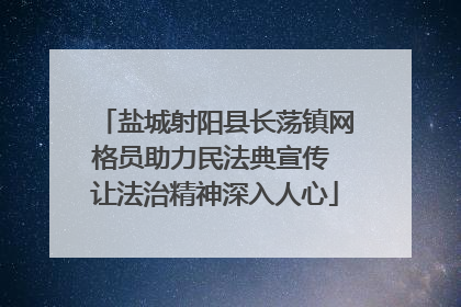 盐城射阳县长荡镇网格员助力民法典宣传 让法治精神深入人心
