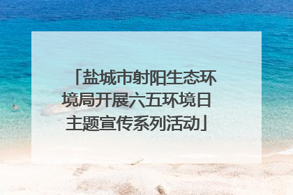 盐城市射阳生态环境局开展六五环境日主题宣传系列活动