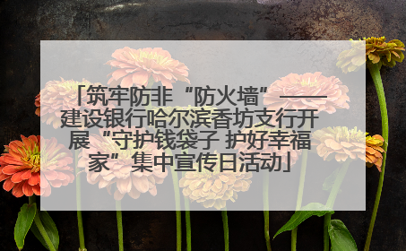 筑牢防非“防火墙”——建设银行哈尔滨香坊支行开展“守护钱袋子 护好幸福家”集中宣传日活动