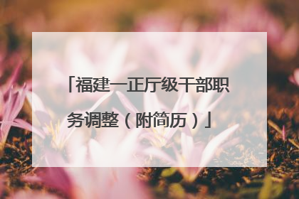 福建一正厅级干部职务调整（附简历）