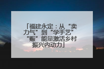 福建永定：从“卖力气”到“学手艺”“赈”能量激活乡村振兴内动力