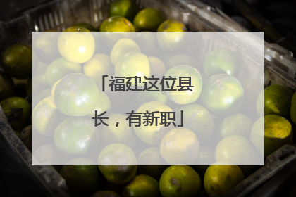 福建这位县长，有新职