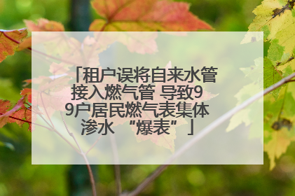 租户误将自来水管接入燃气管 导致99户居民燃气表集体渗水 “爆表”