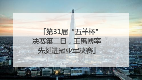 第31届“五羊杯”决赛第二日，王禹博率先挺进冠亚军决赛
