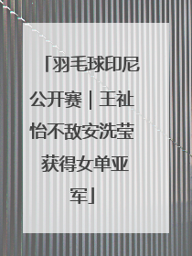 羽毛球印尼公开赛｜王祉怡不敌安洗莹 获得女单亚军