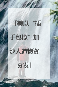 美以“插手包揽”加沙人道物资分发