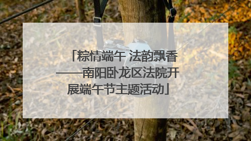 粽情端午 法韵飘香——南阳卧龙区法院开展端午节主题活动