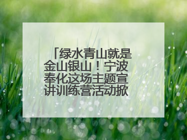 绿水青山就是金山银山！宁波奉化这场主题宣讲训练营活动掀起青春热潮