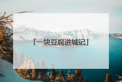 一块豆腐进城记