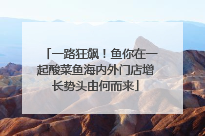 一路狂飙！鱼你在一起酸菜鱼海内外门店增长势头由何而来