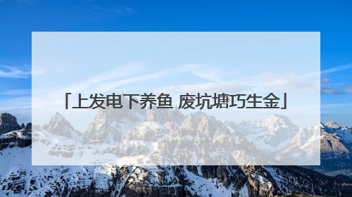 上发电下养鱼 废坑塘巧生金