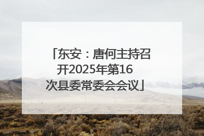 东安：唐何主持召开2025年第16次县委常委会会议
