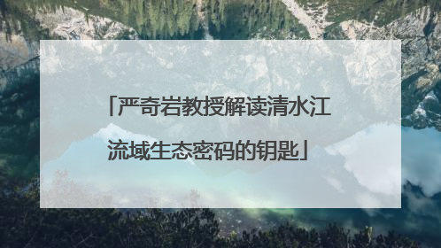 严奇岩教授解读清水江流域生态密码的钥匙