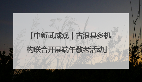 中新武威观｜古浪县多机构联合开展端午敬老活动