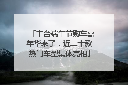 丰台端午节购车嘉年华来了，近二十款热门车型集体亮相