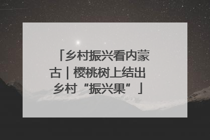 乡村振兴看内蒙古｜樱桃树上结出乡村“振兴果”