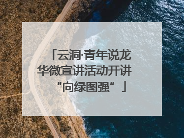 云洞·青年说龙华微宣讲活动开讲“向绿图强”