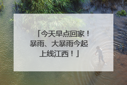 今天早点回家！暴雨、大暴雨今起上线江西！