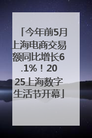 今年前5月上海电商交易额同比增长6.1%！2025上海数字生活节开幕