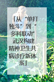 从“单打独斗”到“多科联动” 武汉构建精神卫生共病诊疗新体系