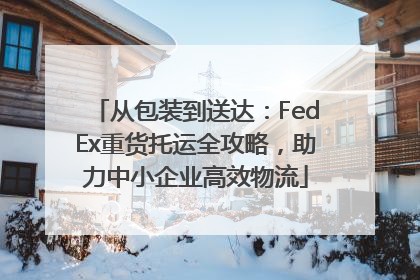 从包装到送达：FedEx重货托运全攻略，助力中小企业高效物流