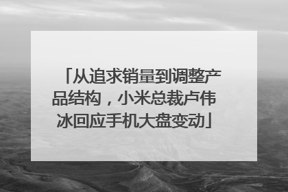 从追求销量到调整产品结构，小米总裁卢伟冰回应手机大盘变动